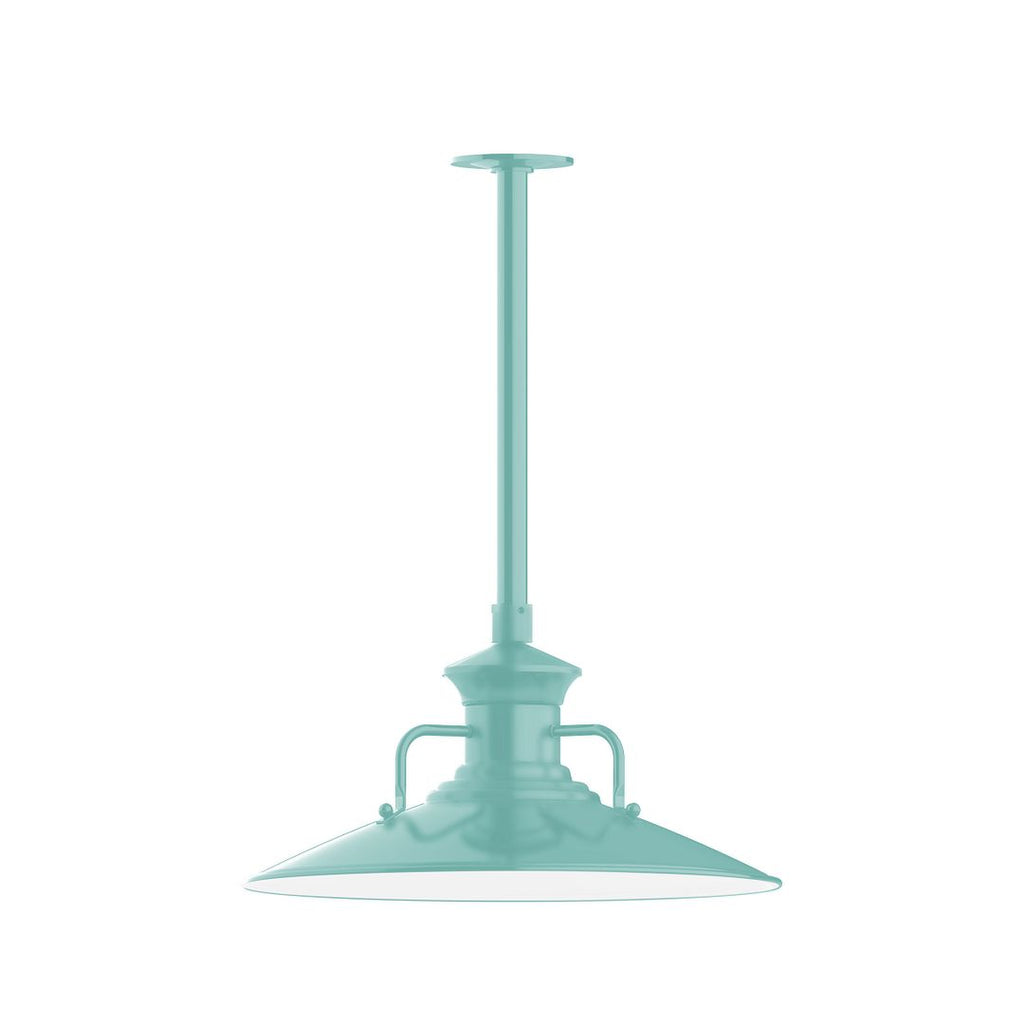 18" Homestead Shade, Stem Mount Pendant With Canopy, Sea Green - STB143-48-T30