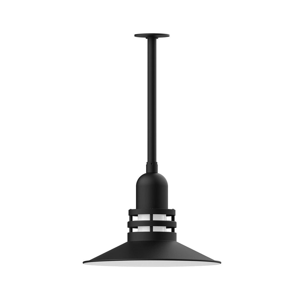 16" Atomic Shade, Stem Mount Pendant With Canopy, Black - STB149-41-T36