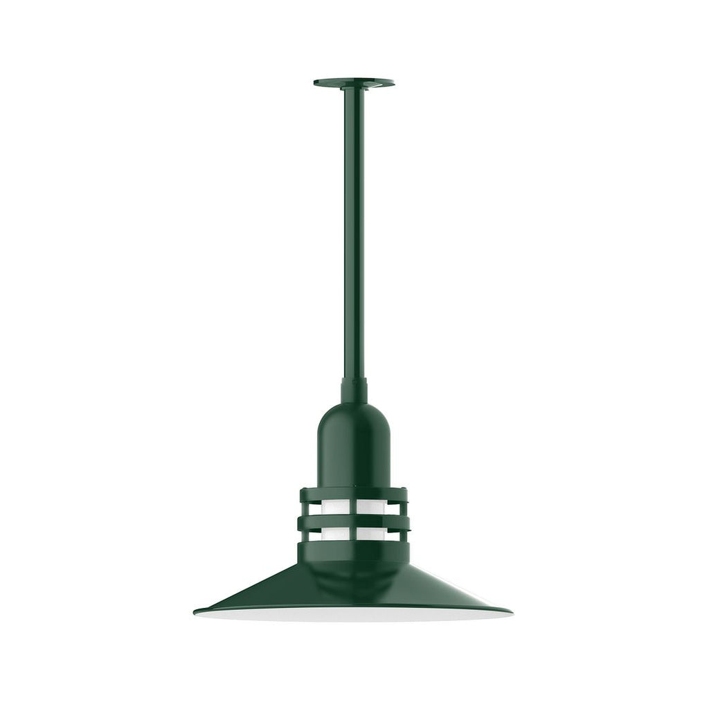 16" Atomic Shade, Stem Mount Pendant With Canopy, Forest Green - STB149-42-T36