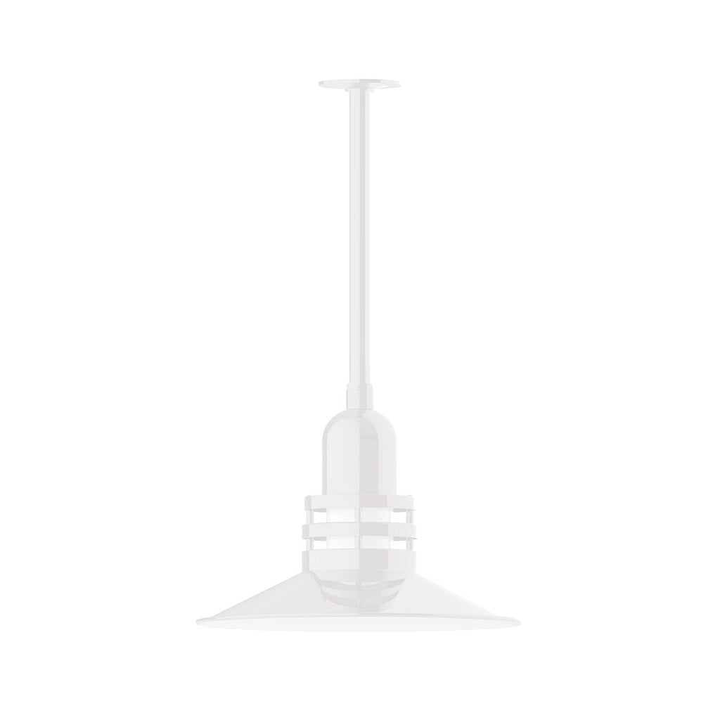 16" Atomic Shade, Stem Mount Pendant With Canopy, White - STB149-44-T36