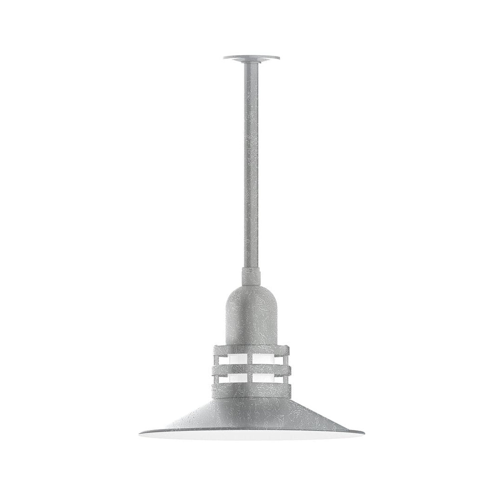 16" Atomic Shade, Stem Mount Pendant With Canopy, Painted Galvanized - STB149-49-T36