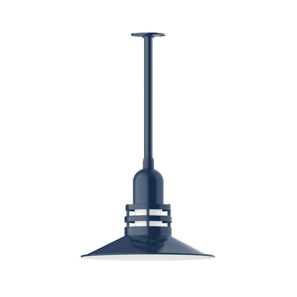16" Atomic Shade, Stem Mount Pendant With Canopy, Navy - STB149-50-T24