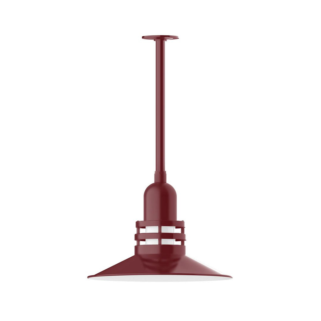 16" Atomic Shade, Stem Mount Pendant With Canopy, Barn Red - STB149-55-T36