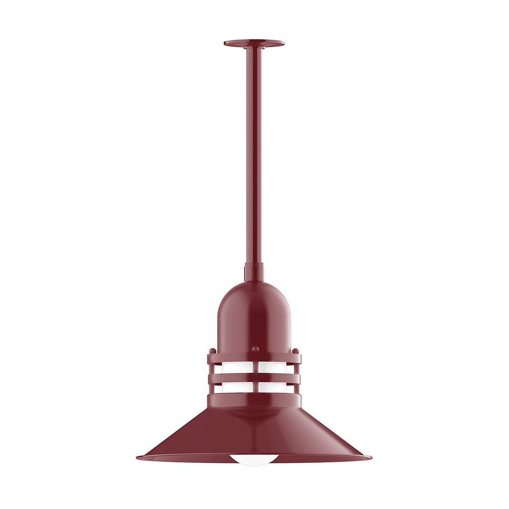 16" Atomic Shade, Stem Mount Pendant With Canopy, Barn Red - STB150-55-T36
