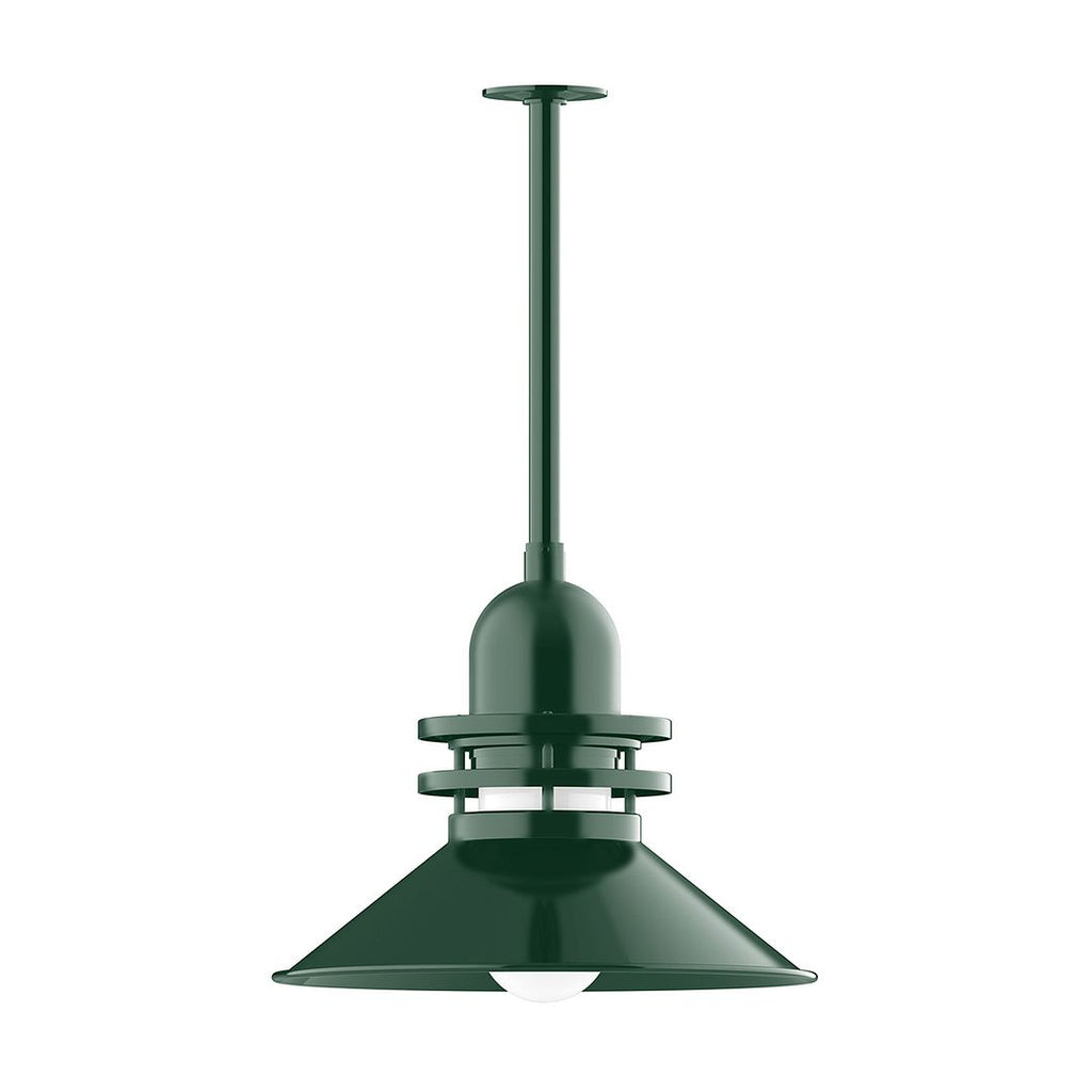 18" Atomic Shade, Stem Mount Pendant With Canopy, Forest Green - STB151-42-T36