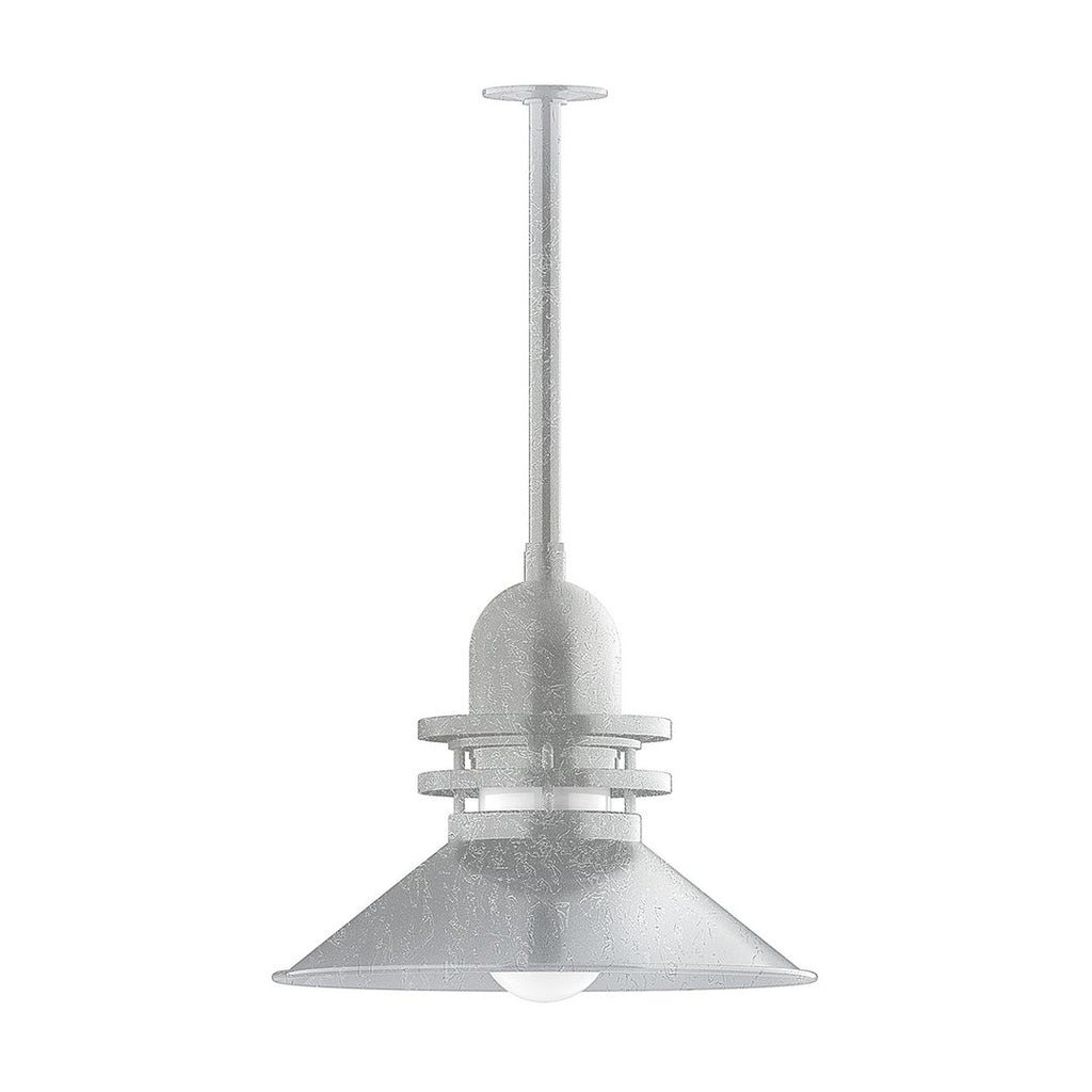 18" Atomic Shade, Stem Mount Pendant With Canopy, Painted Galvanized - STB151-49-T24