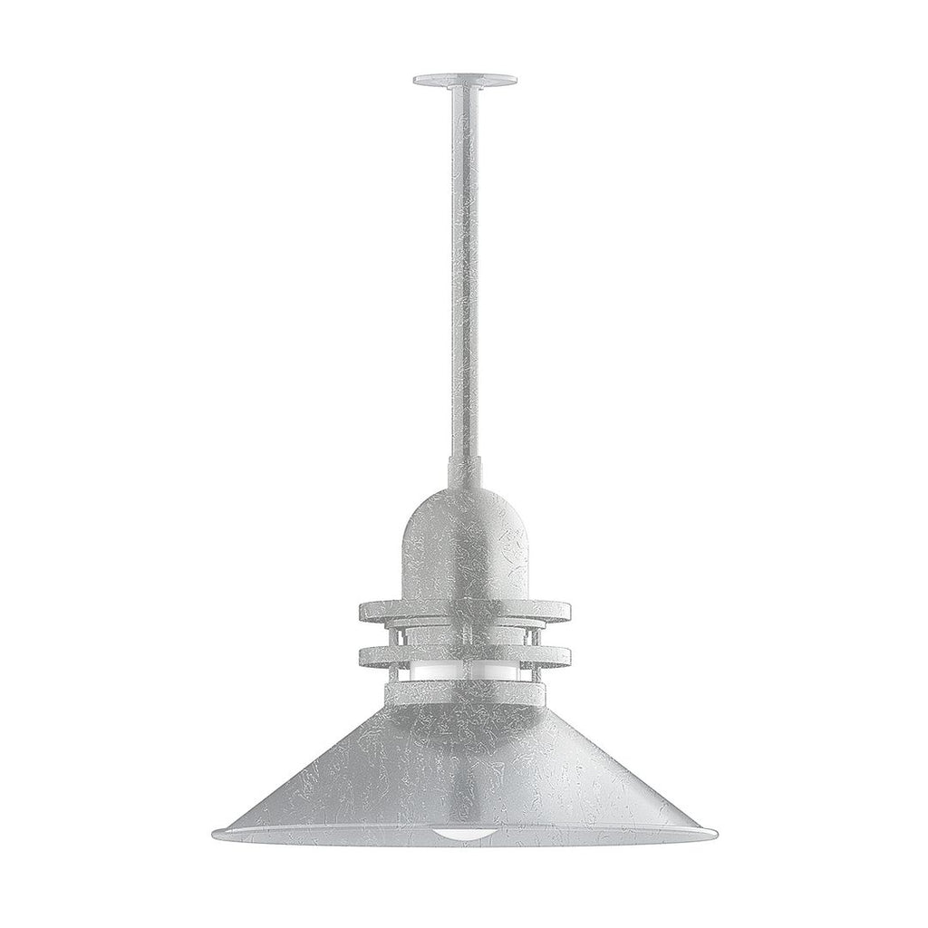 20" Atomic Shade, Stem Mount Pendant With Canopy, Painted Galvanized - STB152-49-T36