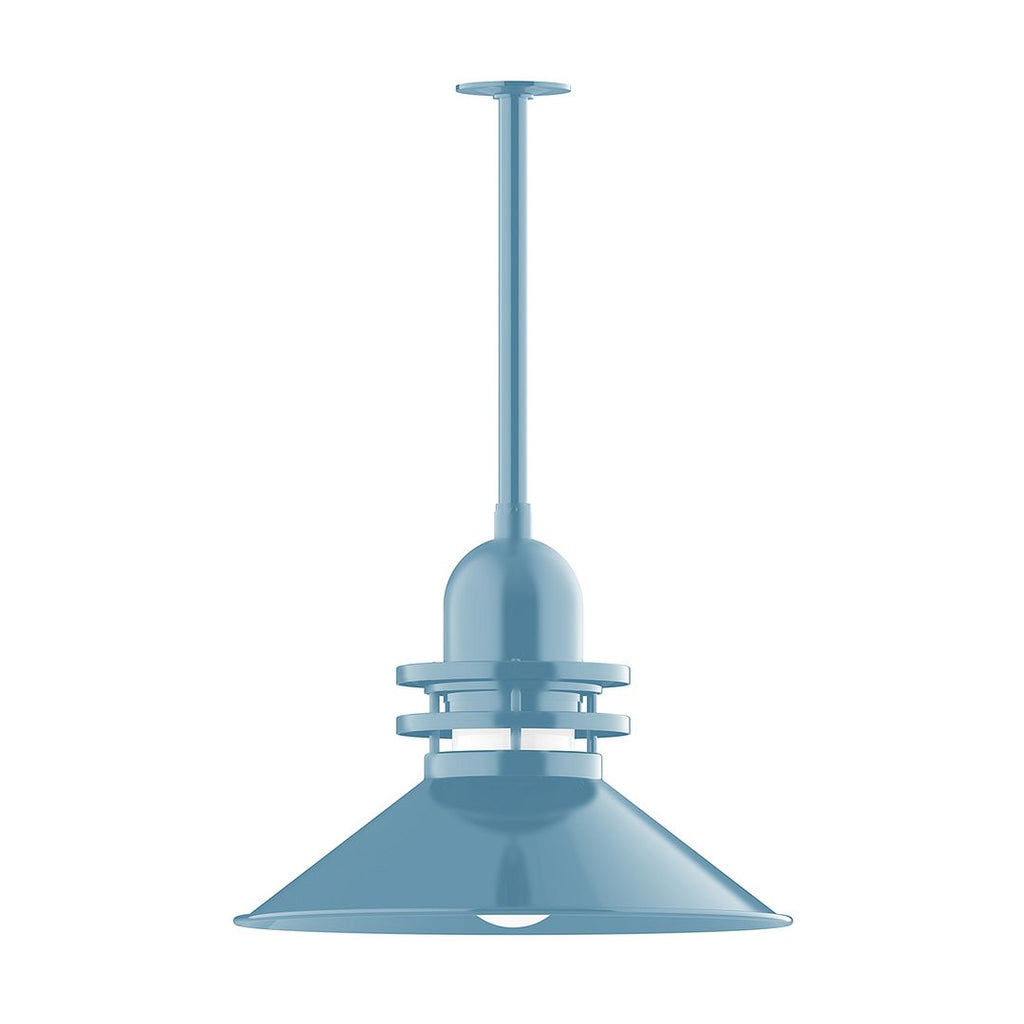 20" Atomic Shade, Stem Mount Pendant With Canopy, Light Blue - STB152-54-T36