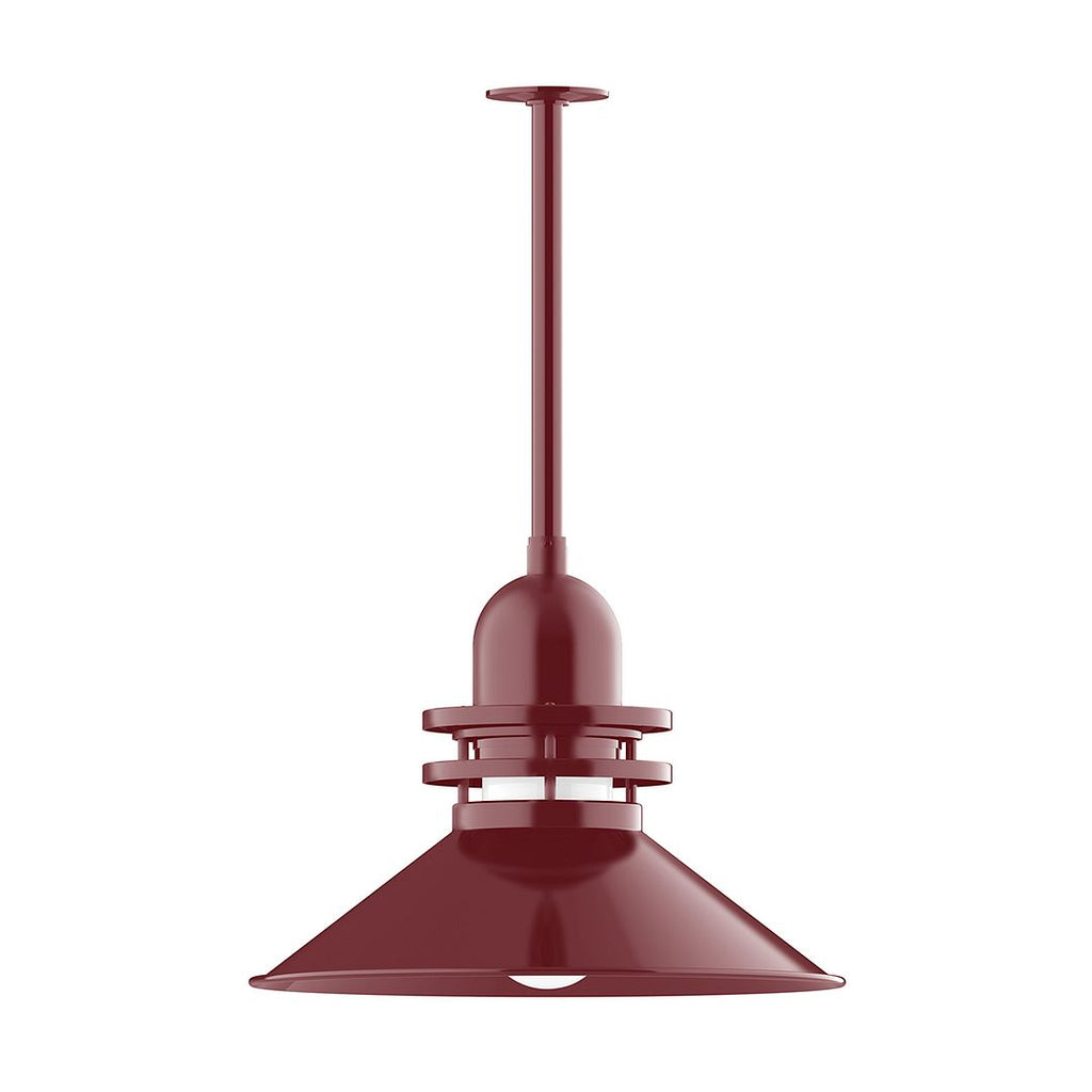 20" Atomic Shade, Stem Mount Pendant With Canopy, Barn Red - STB152-55