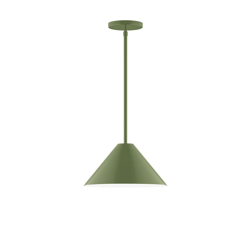 12" Axis Cone Stem Hung Pendant, Fern Green - STG422-22