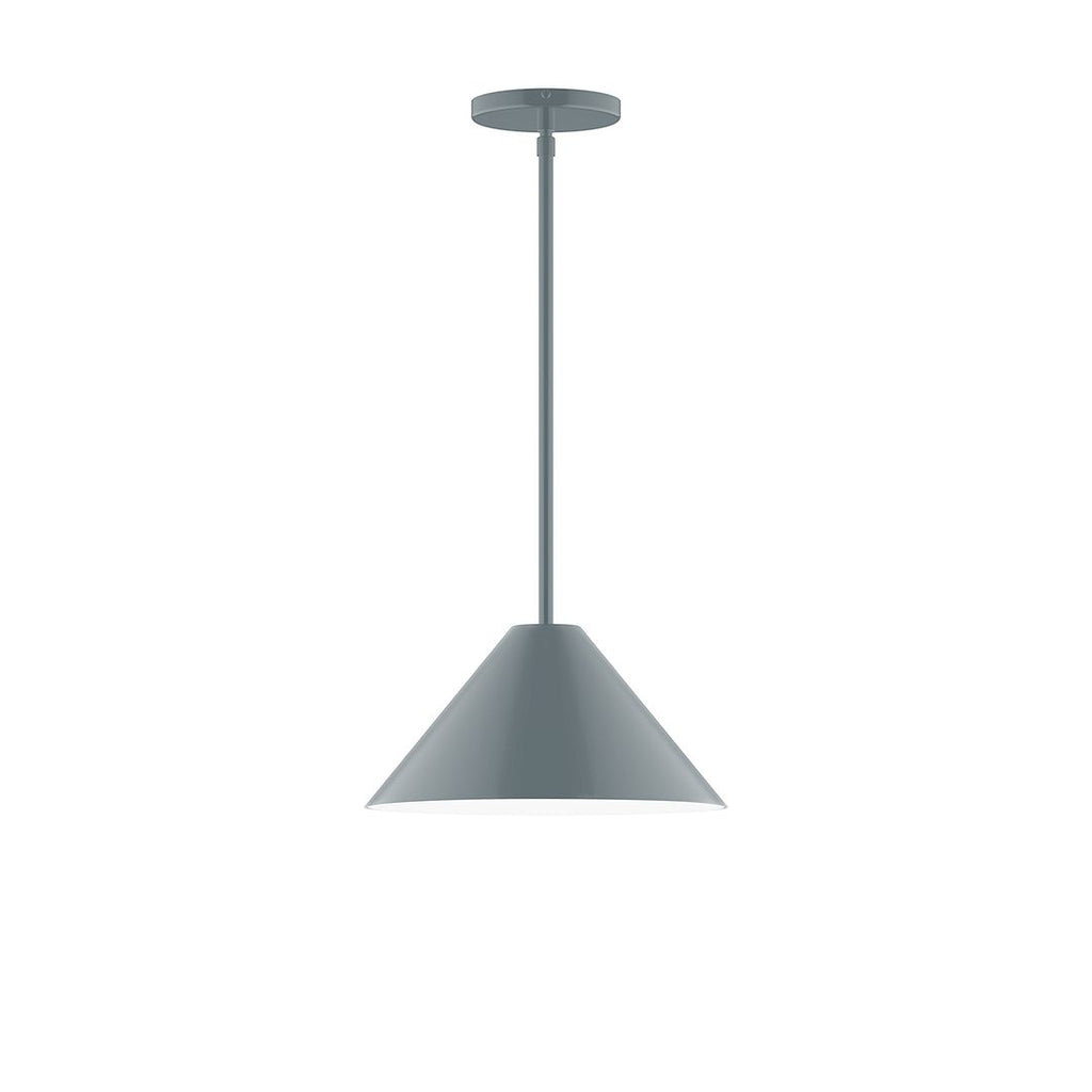 12" Axis Cone Stem Hung Pendant, Slate Gray - STG422-40