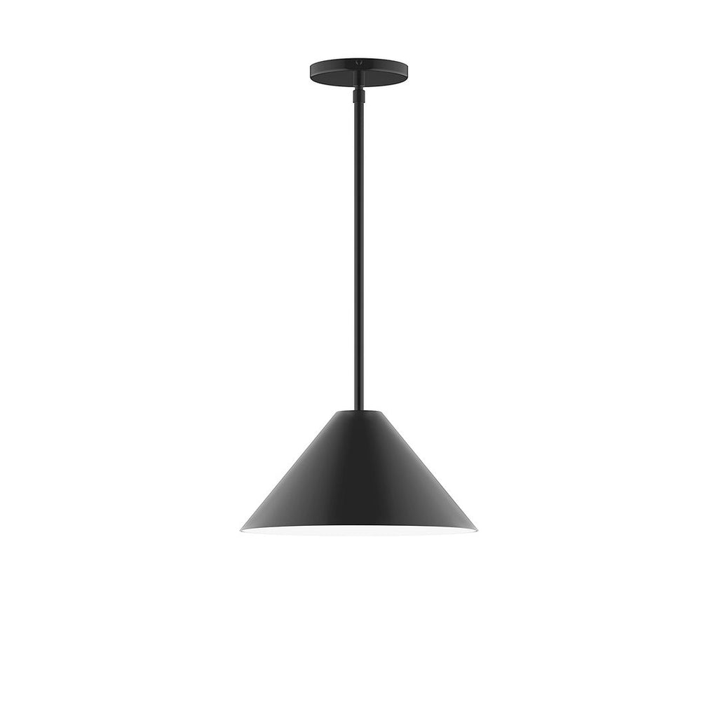 12" Axis Cone Stem Hung Pendant, Black - STG422-41