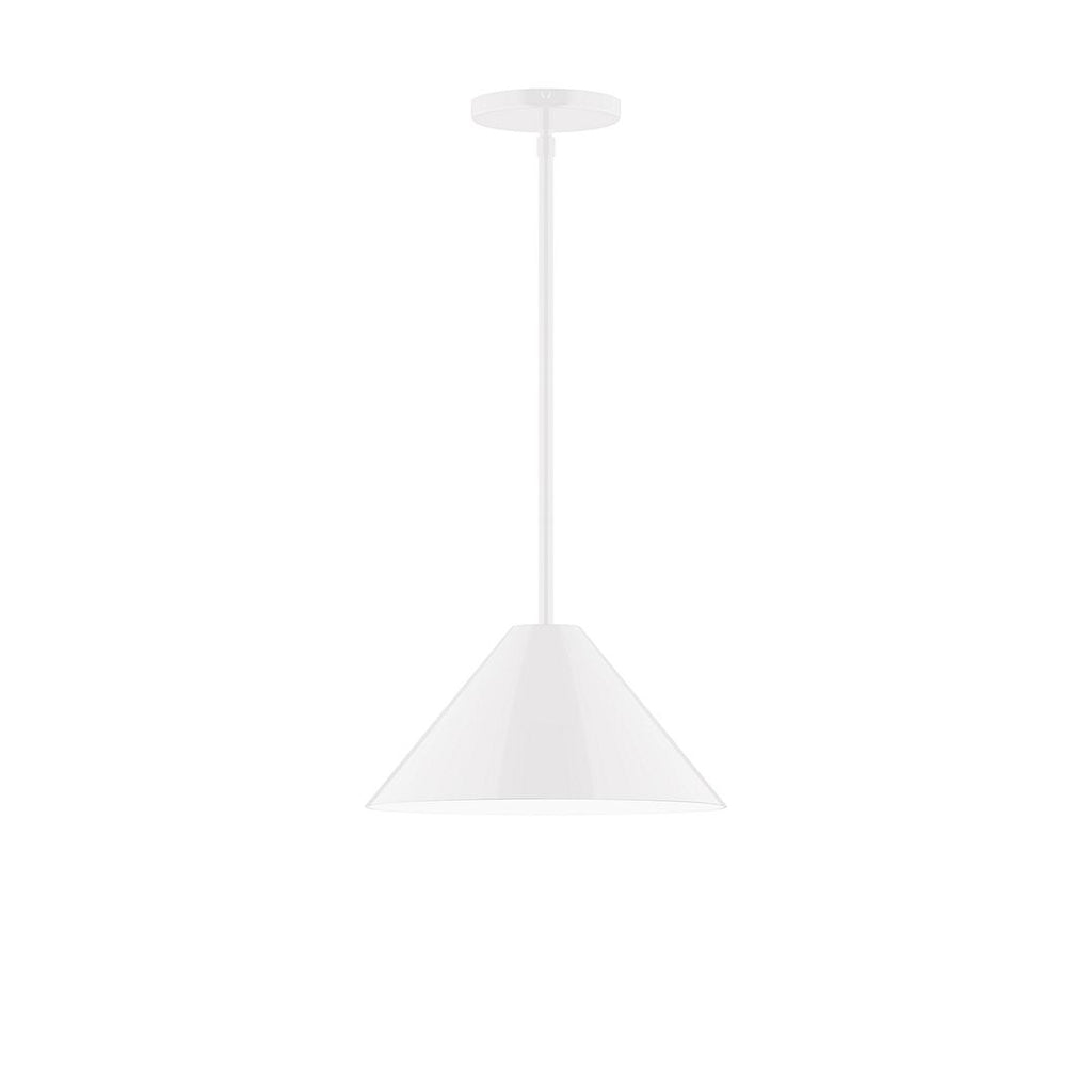 12" Axis Cone Stem Hung Pendant, White - STG422-44