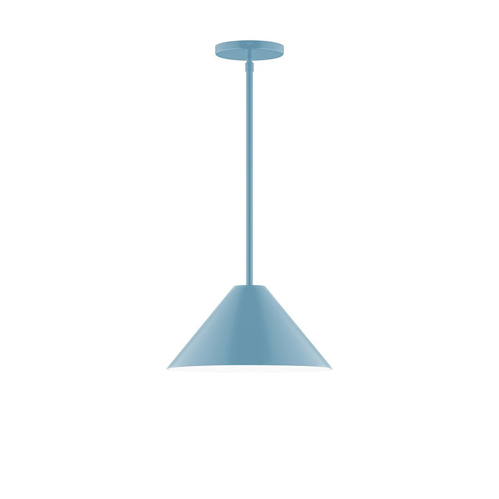 12" Axis Cone Stem Hung Pendant, Light Blue - STG422-54