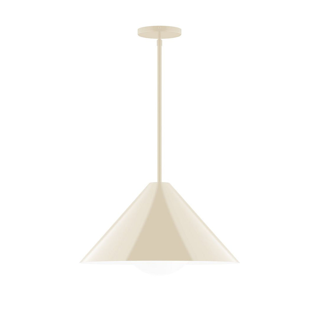 18" Axis Cone Stem Hung Pendant With 6 Inch White Opal Glass Globe, Cream - STG423-G15-16