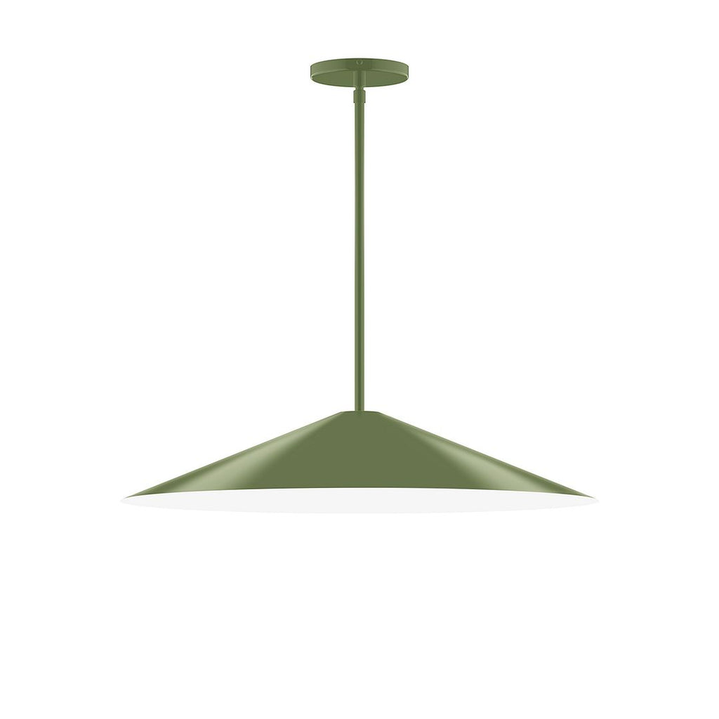 24" Axis Shallow Cone Stem Hung Pendant, Fern Green - STG429-22