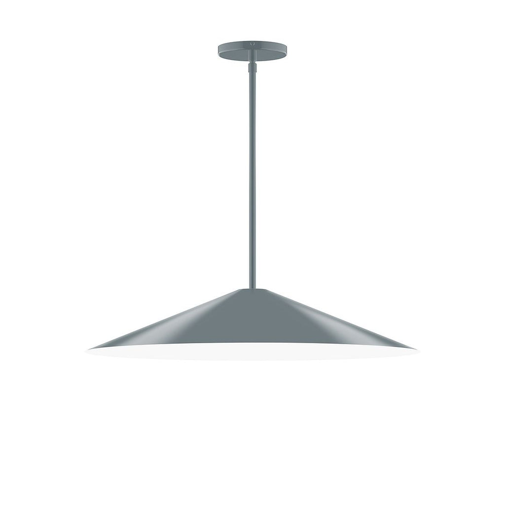 24" Axis Shallow Cone Stem Hung Pendant, Slate Gray - STG429-40