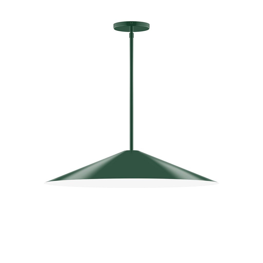 24" Axis Shallow Cone Stem Hung Pendant, Forest Green - STG429-42