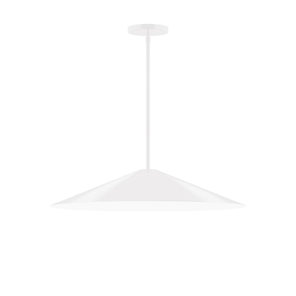 24" Axis Shallow Cone Stem Hung Pendant, White - STG429-44