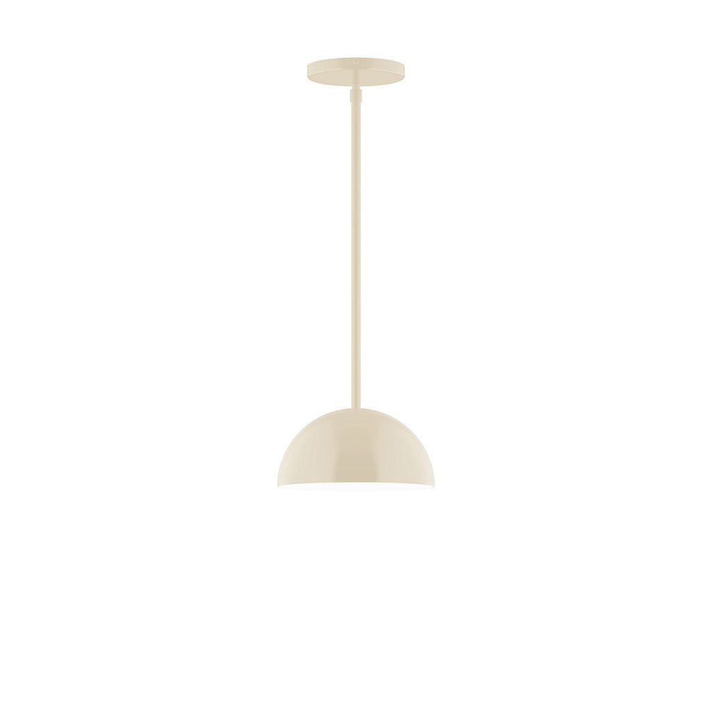 8" Axis Mini Dome Stem Hung Pendant With 6 Inch White Opal Glass Globe, Cream - STG431-G15-16