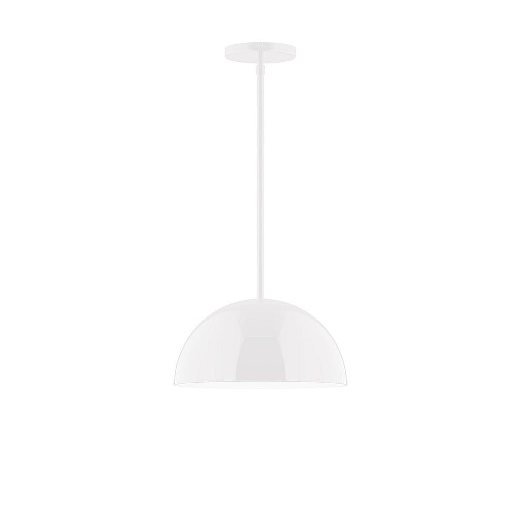 12" Axis Dome Stem Hung Pendant, White - STG432-44