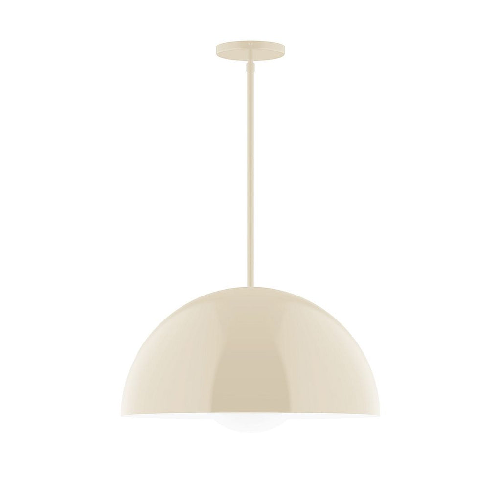 18" Axis Dome Stem Hung Pendant With 6 Inch White Opal Glass Globe, Cream - STG433-G15-16