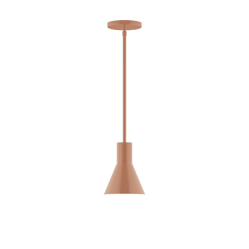 6" Axis Flared Cone Stem Hung Pendant, Terracotta - STG436-19