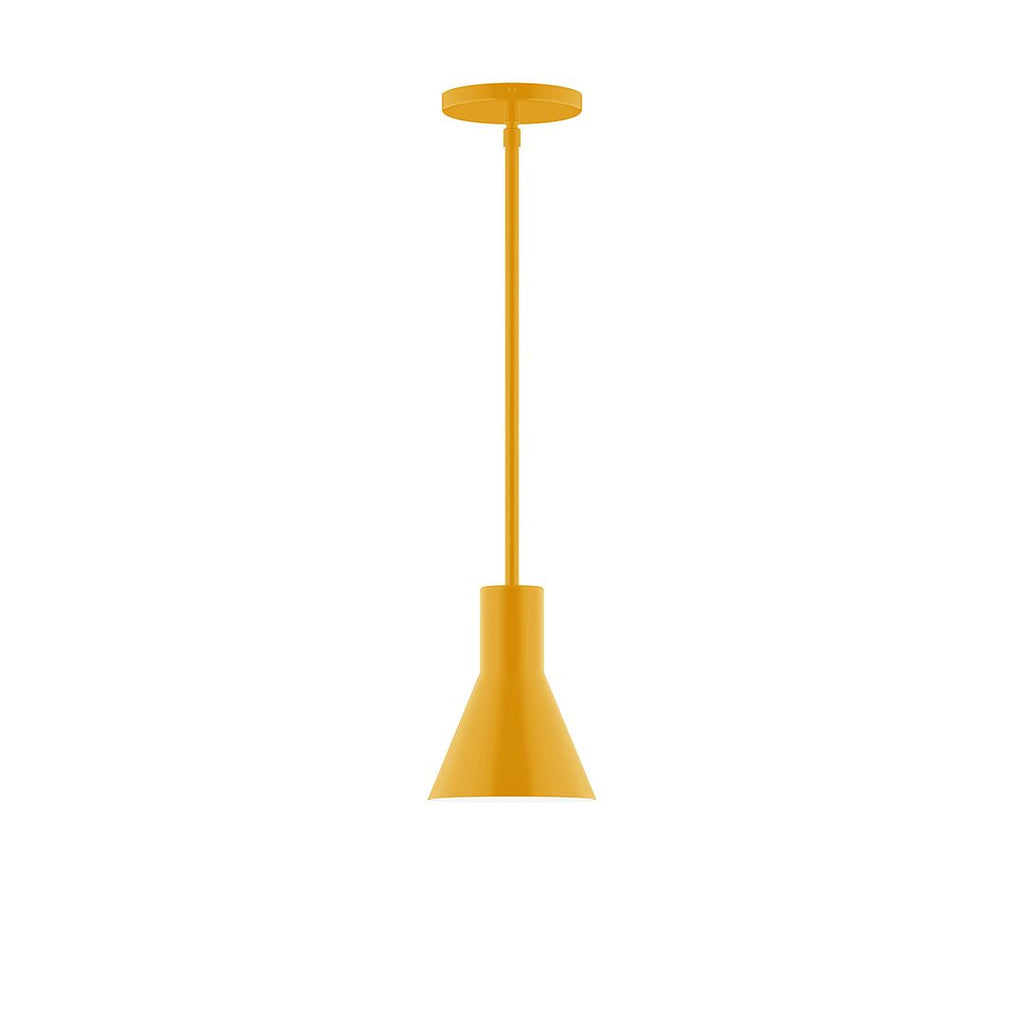 6" Axis Flared Cone Stem Hung Pendant, Bright Yellow - STG436-21