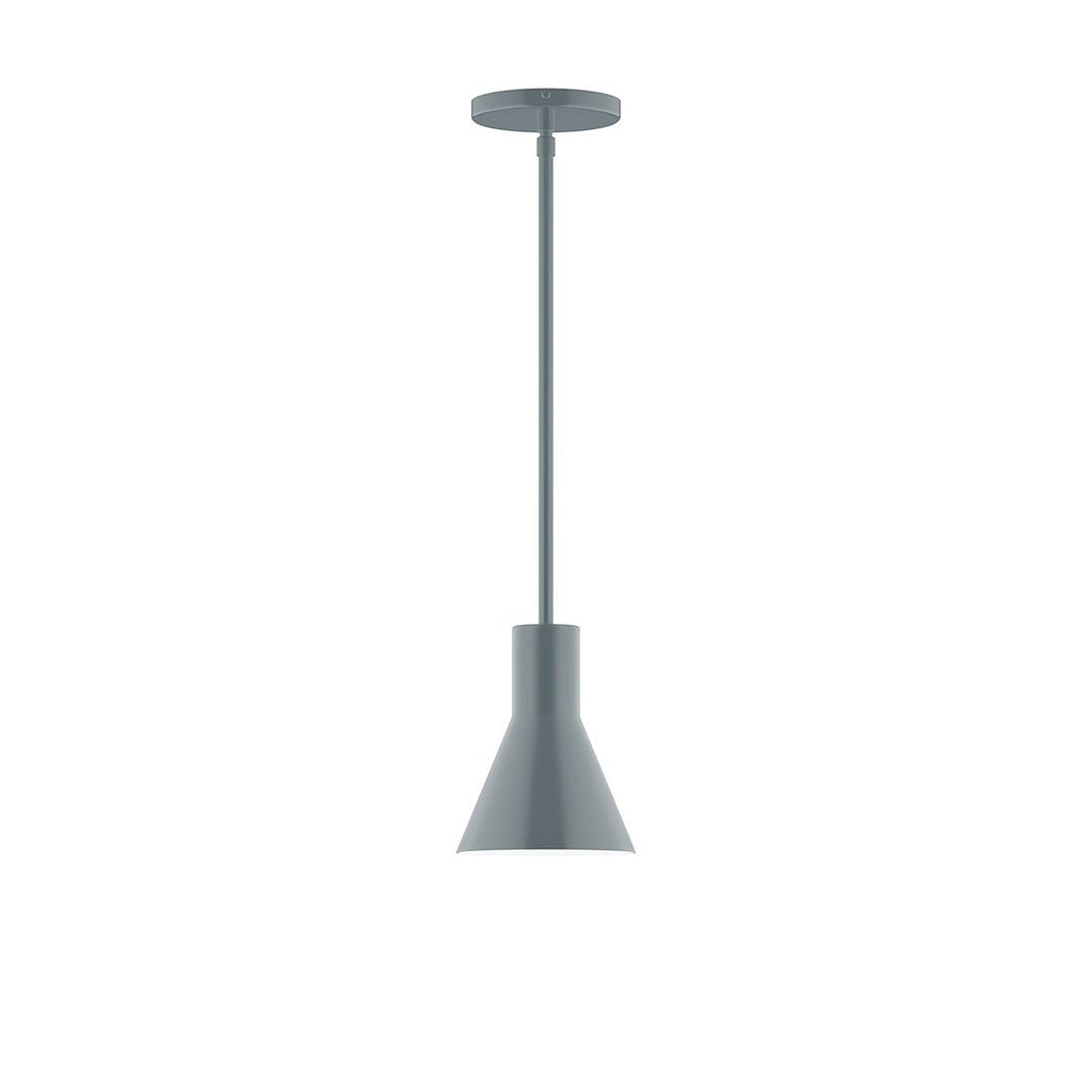 6" Axis Flared Cone Stem Hung Pendant, Slate Gray - STG436-40