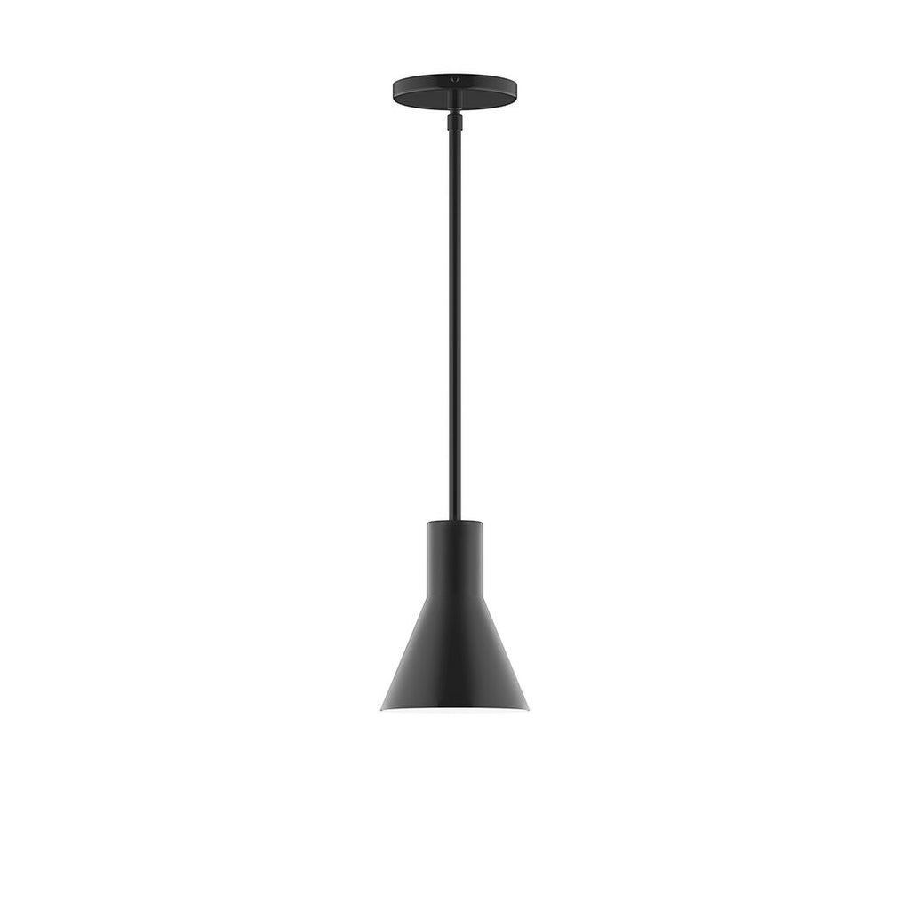 6" Axis Flared Cone Stem Hung Pendant, Black - STG436-41