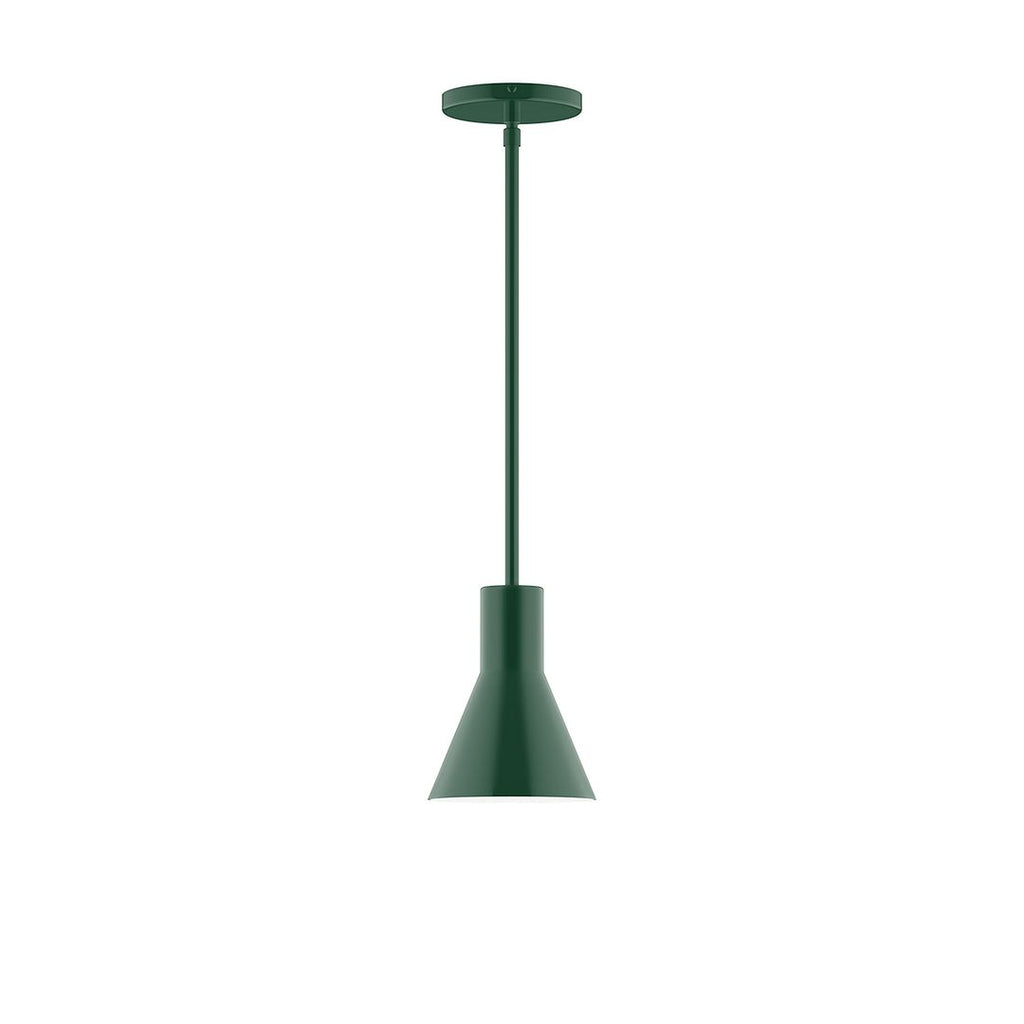 6" Axis Flared Cone Stem Hung Pendant, Forest Green - STG436-42