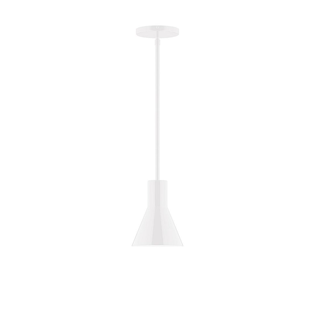 6" Axis Flared Cone Stem Hung Pendant, White - STG436-44