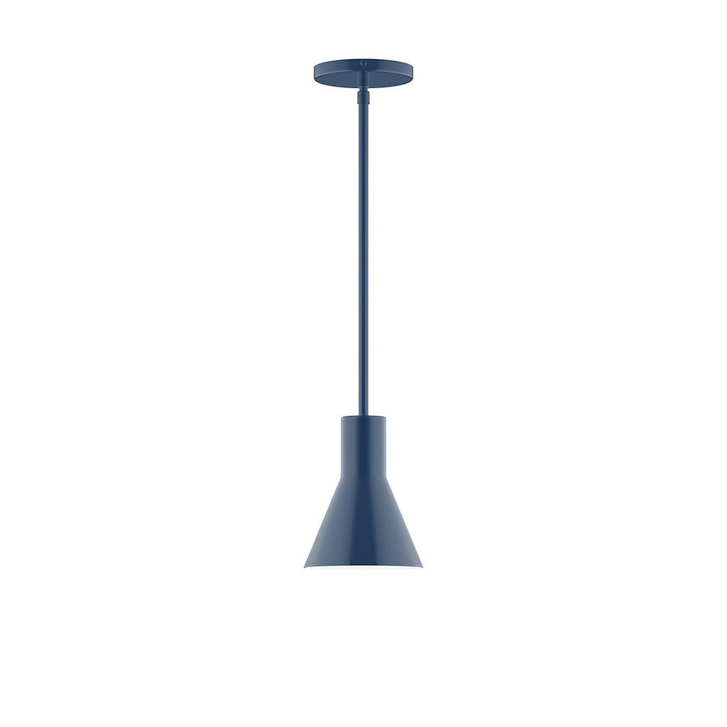 6" Axis Flared Cone Stem Hung Pendant, Navy - STG436-50