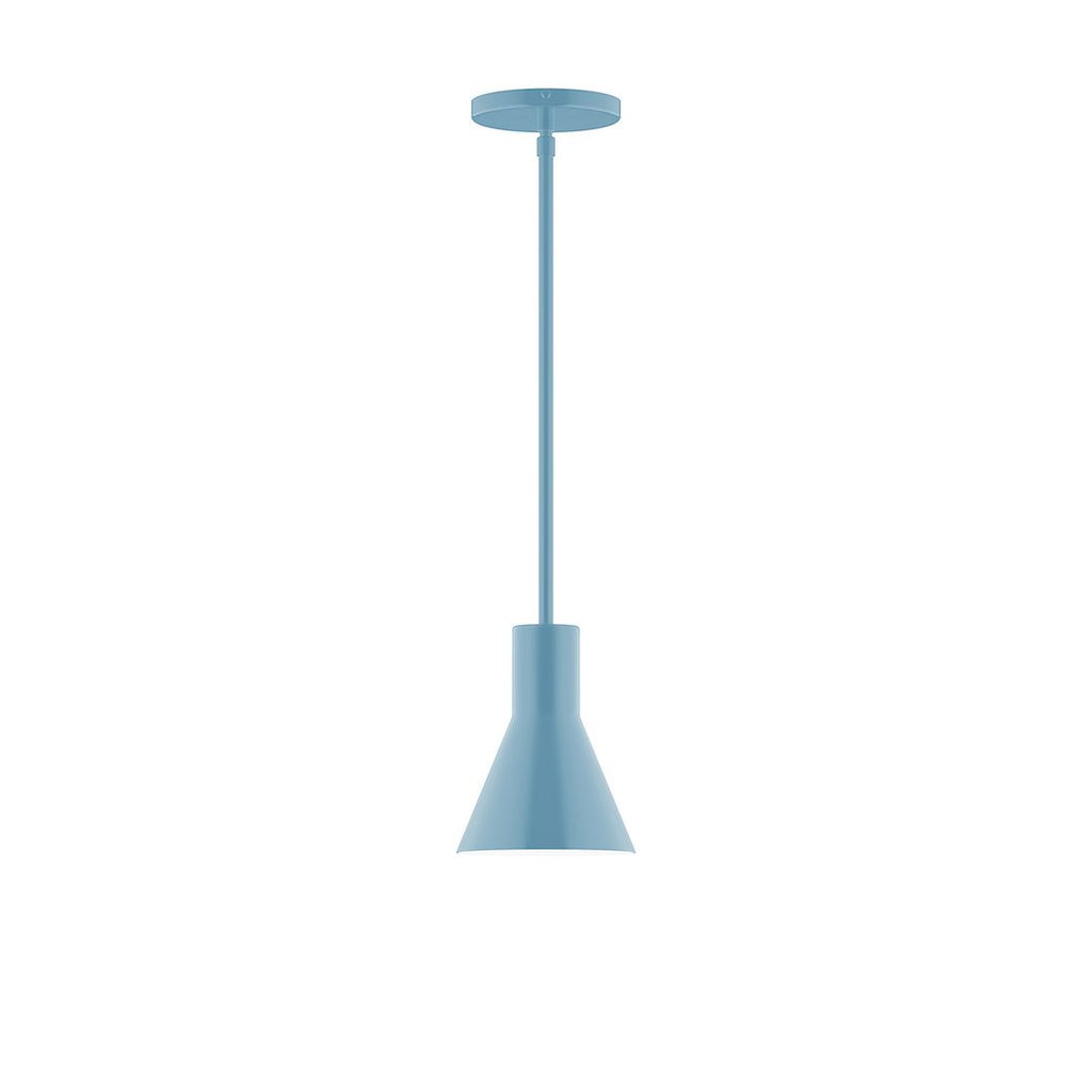 6" Axis Flared Cone Stem Hung Pendant, Light Blue - STG436-54