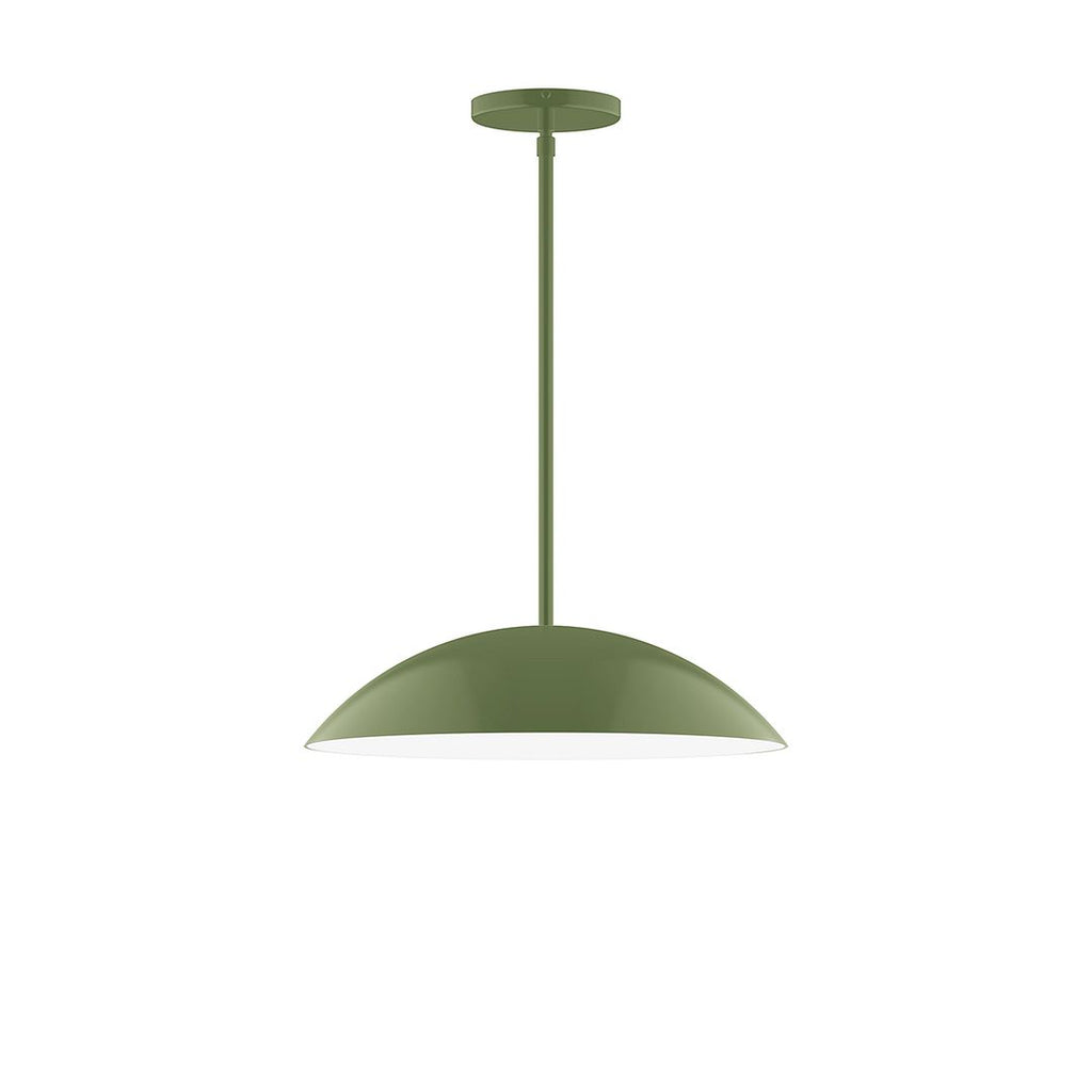 16" Axis Half Dome Stem Hung Pendant, Fern Green - STG438-22