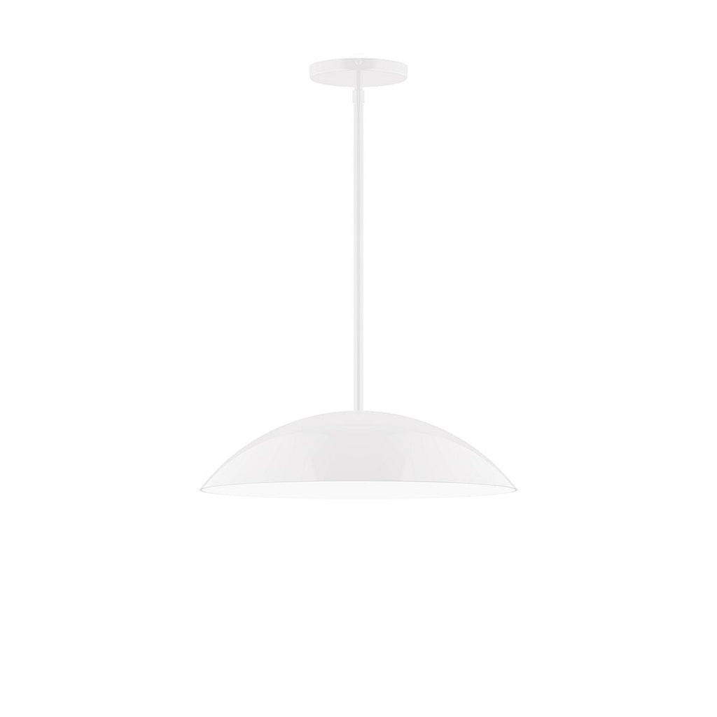 16" Axis Half Dome Stem Hung Pendant, White - STG438-44