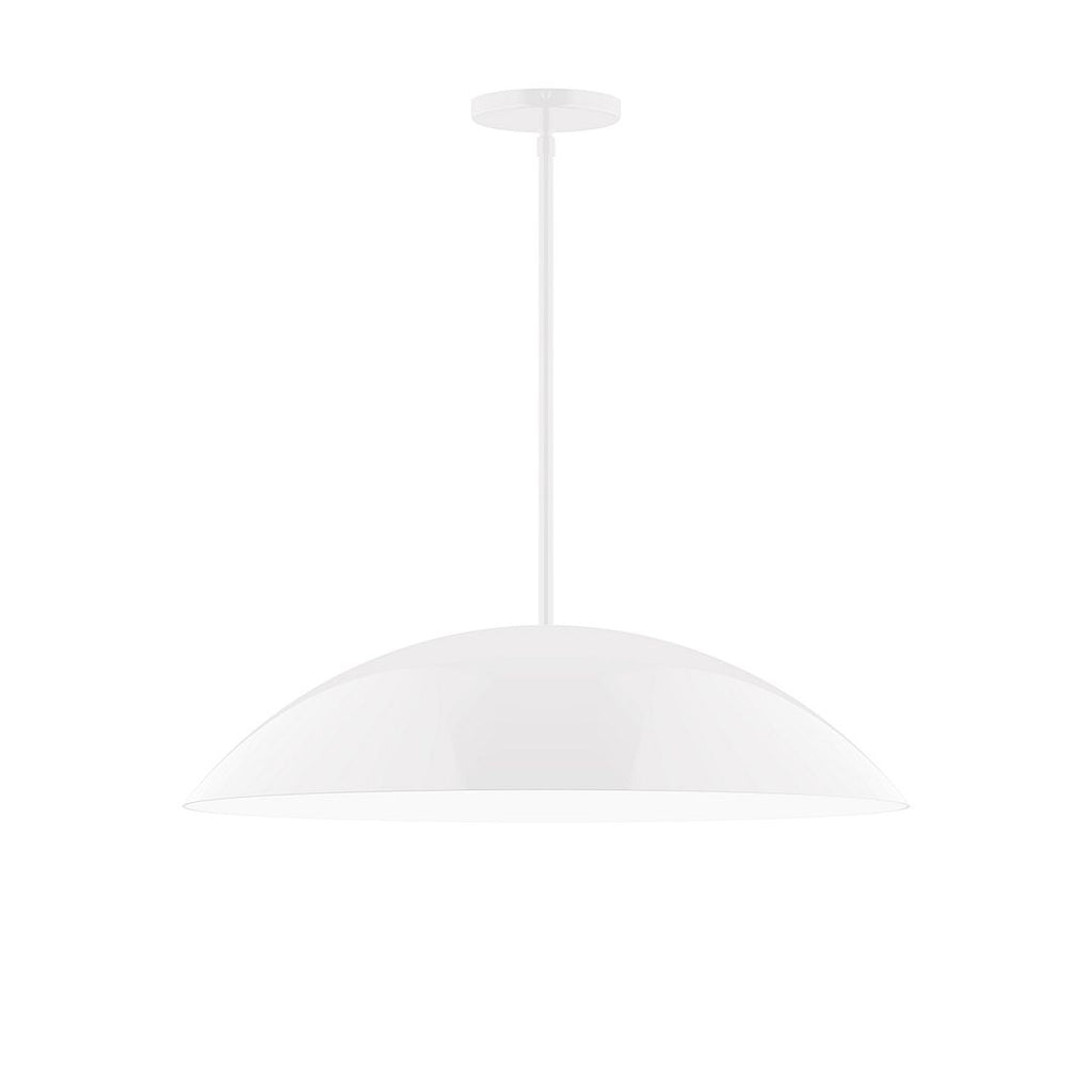 24" Axis Half Dome Stem Hung Pendant, White - STG439-44