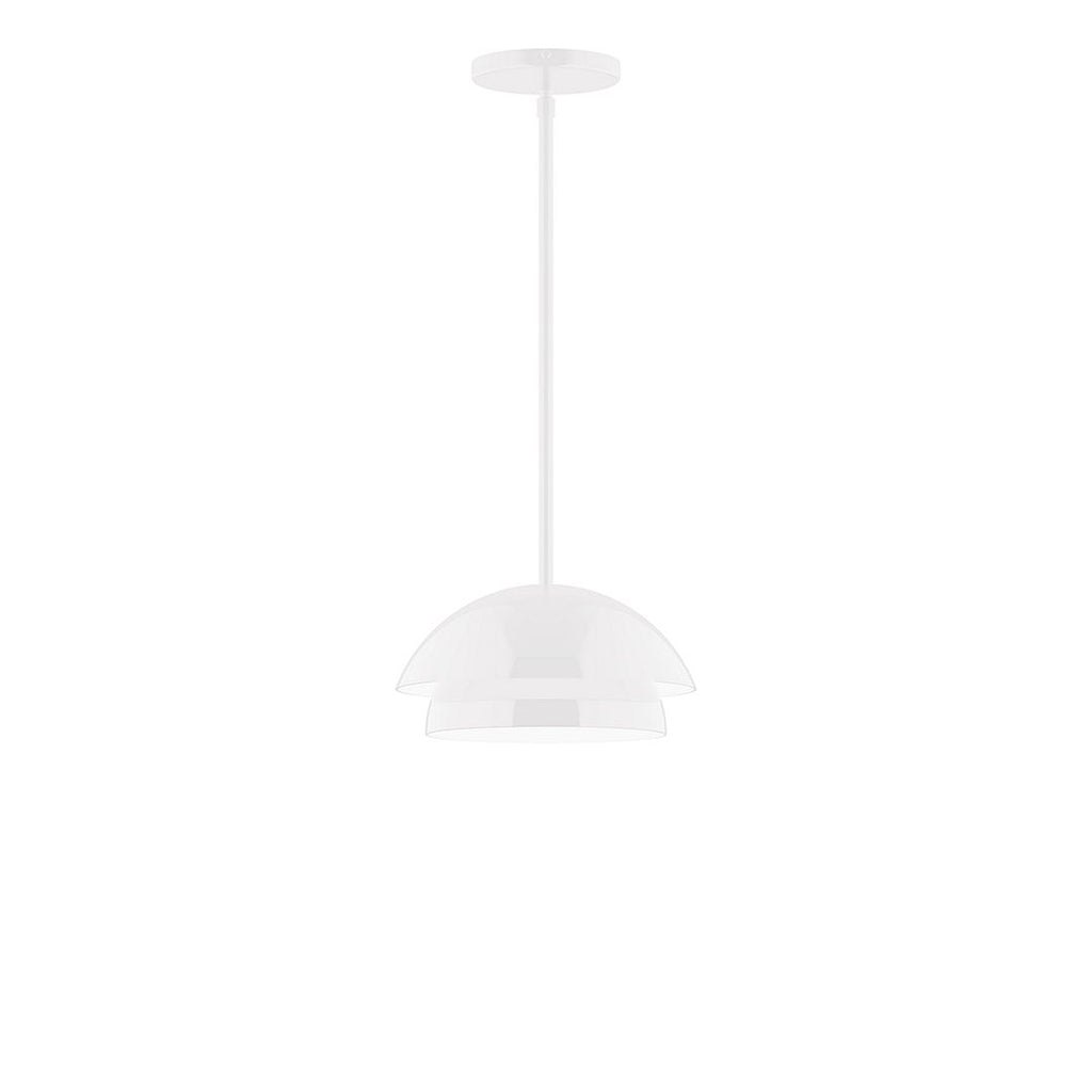 10" Nest Stem Hung Pendant With 6 Inch White Opal Glass Globe, White - STGX445-G15-44