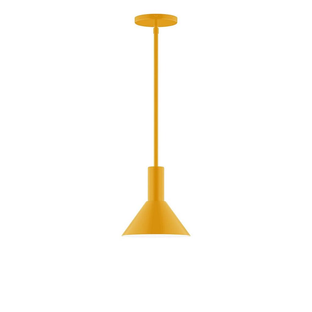 8" Stack Mini Cone Stem Hung Pendant, Bright Yellow - STGX451-21