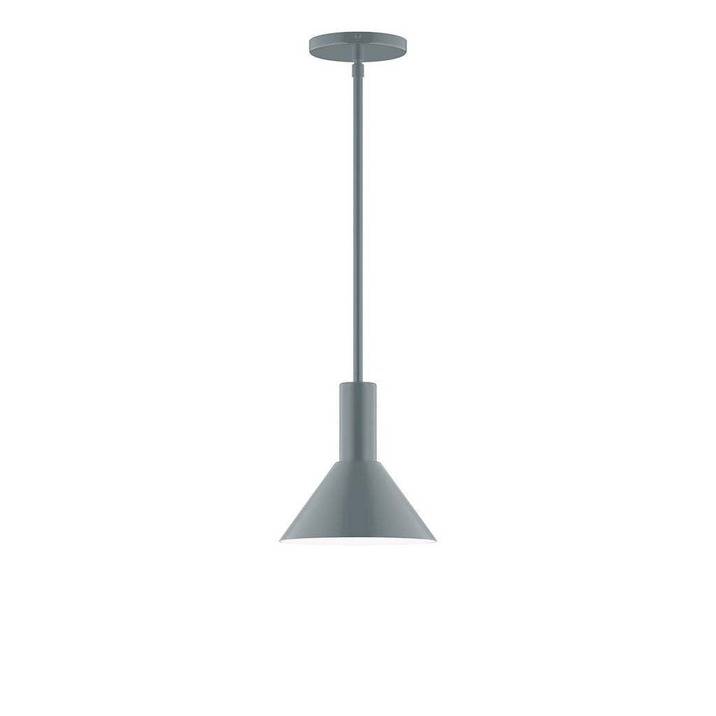 8" Stack Mini Cone Stem Hung Pendant, Slate Gray - STGX451-40