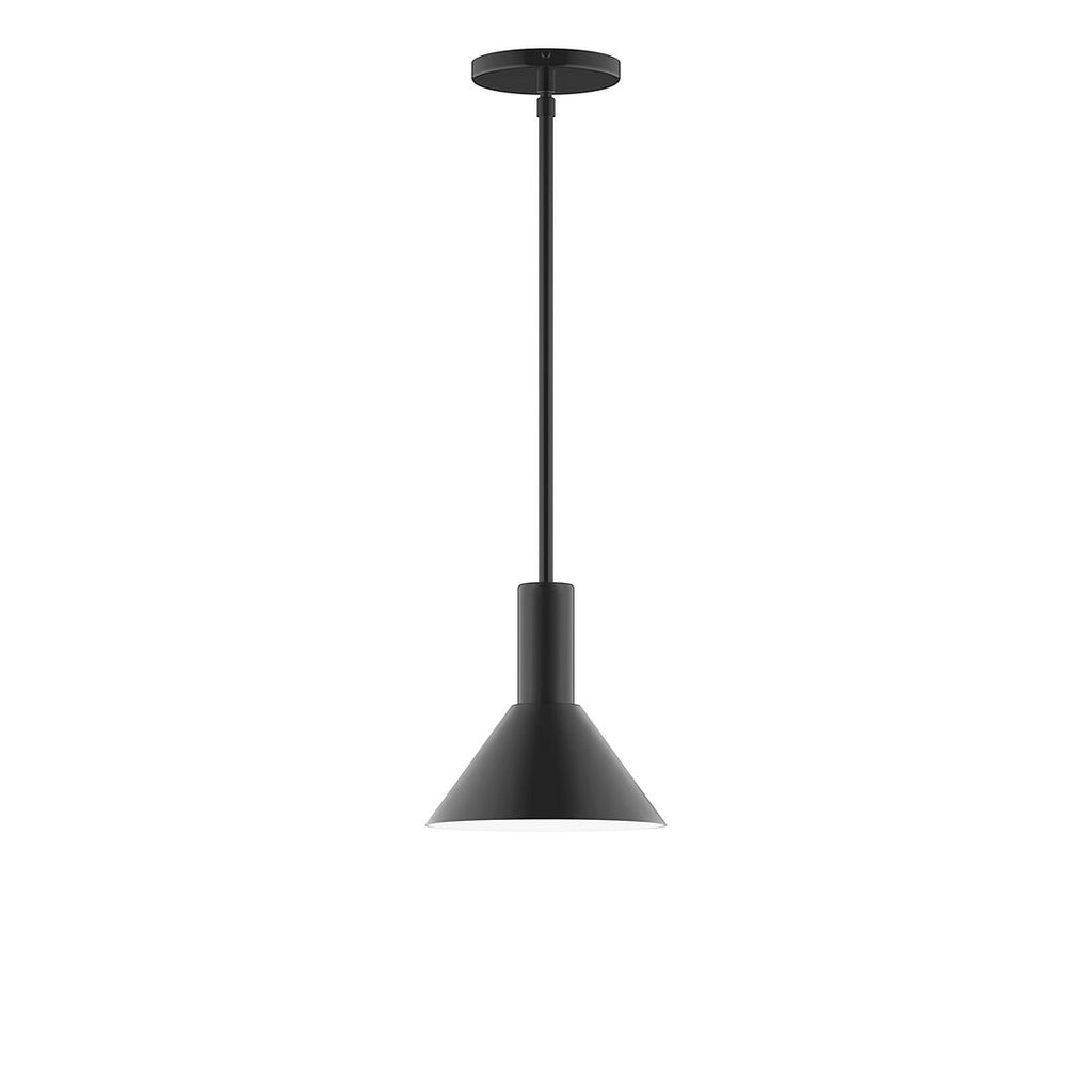 8" Stack Mini Cone Stem Hung Pendant, Black - STGX451-41