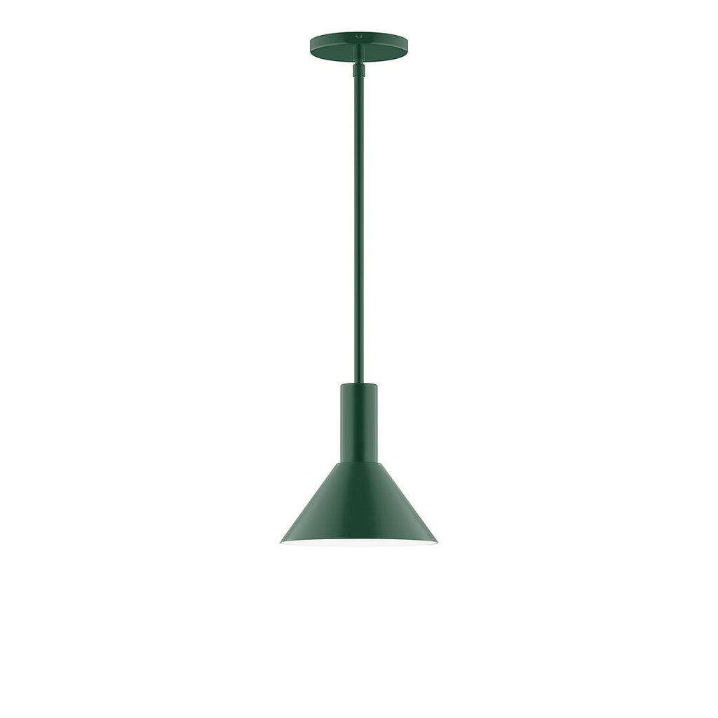 8" Stack Mini Cone Stem Hung Pendant, Forest Green - STGX451-42