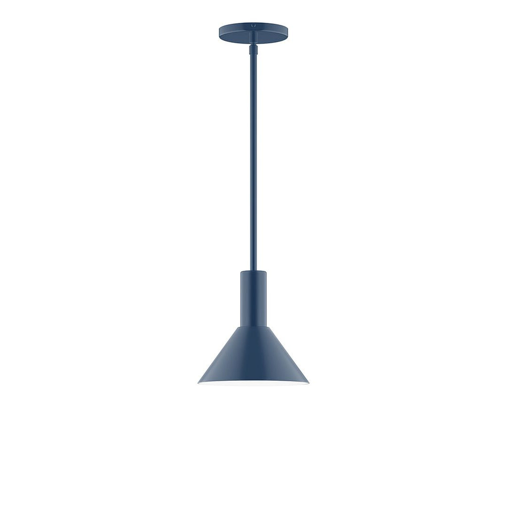 8" Stack Mini Cone Stem Hung Pendant, Navy - STGX451-50