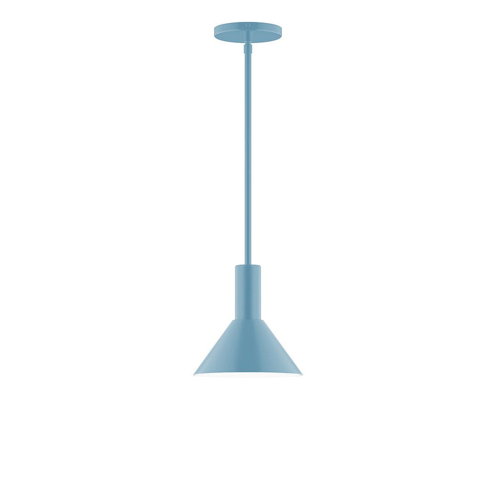 8" Stack Mini Cone Stem Hung Pendant, Light Blue - STGX451-54