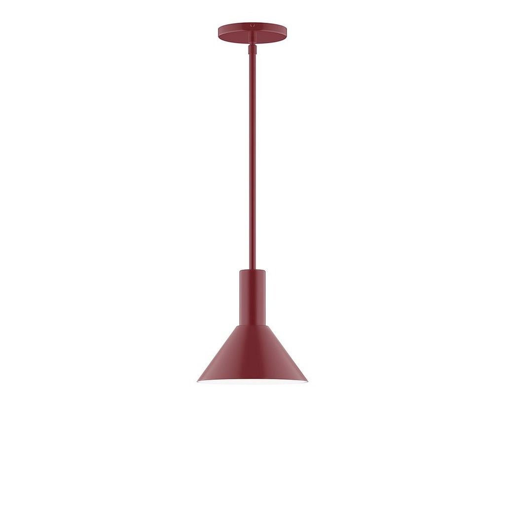 8" Stack Mini Cone Stem Hung Pendant, Barn Red - STGX451-55