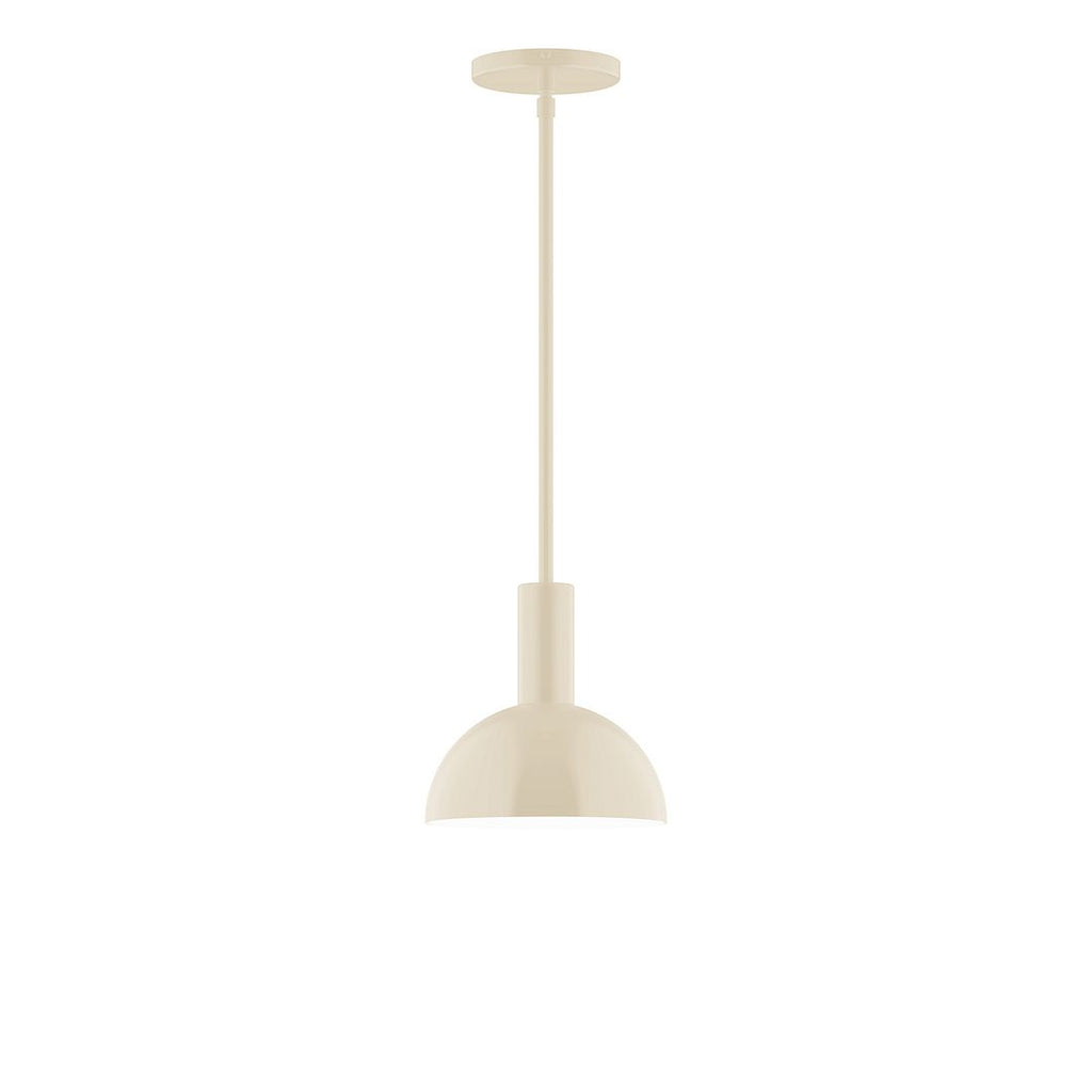 8" Stack Mini Dome Stem Hung Pendant With 6 Inch White Opal Glass Globe, Cream - STGX456-G15-16