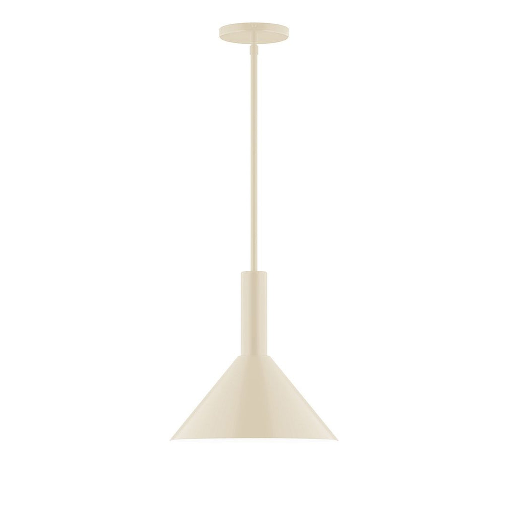 12" Stack Cone Stem Hung Pendant, Cream - STGX466-16