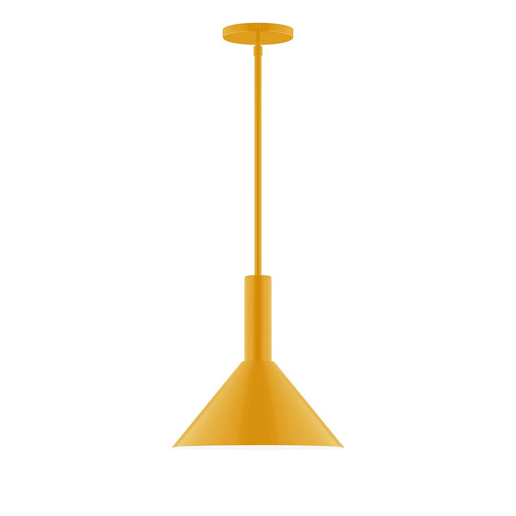 12" Stack Cone Stem Hung Pendant, Bright Yellow - STGX466-21