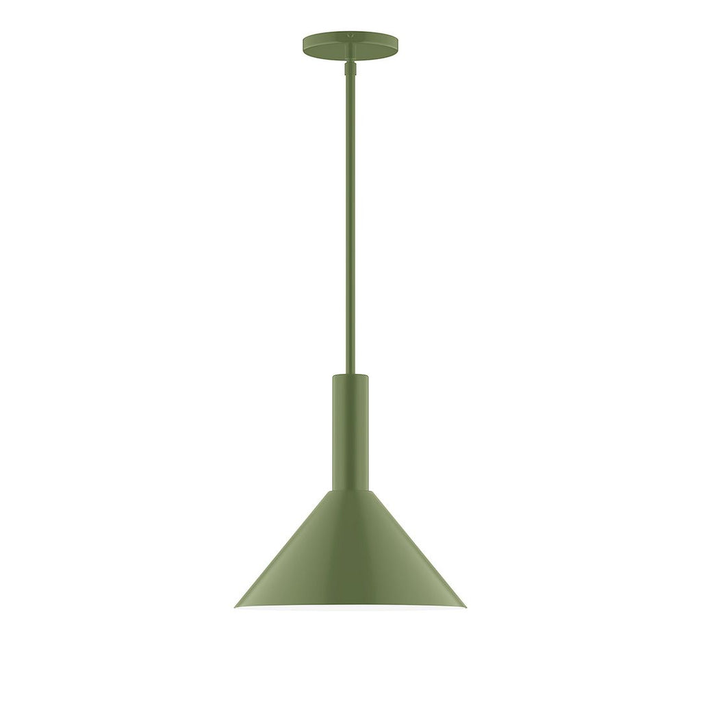 12" Stack Cone Stem Hung Pendant, Fern Green - STGX466-22