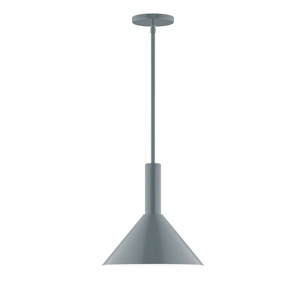 12" Stack Cone Stem Hung Pendant, Slate Gray - STGX466-40